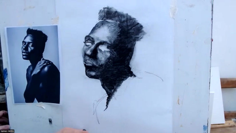 Drawing Cafe Charcoal Head 120525